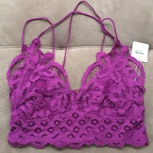 Free People Adella Lace Bralette - Fuschia - M